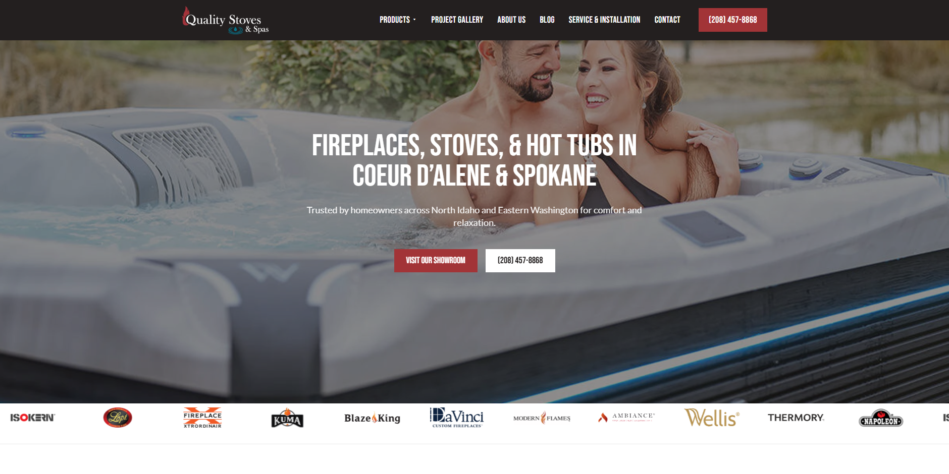 Quality Stoves & Spas homepage after the rebuild